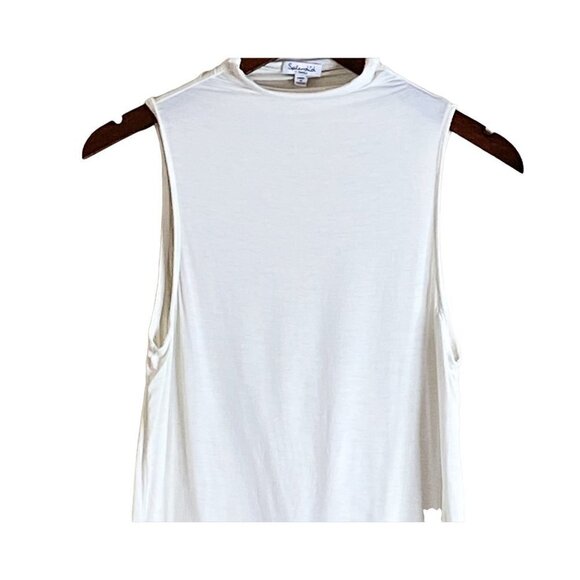 Splendid Women's Mock Neck Oversized Sleeveless Soft Tank Off White - Picture 5 of 8